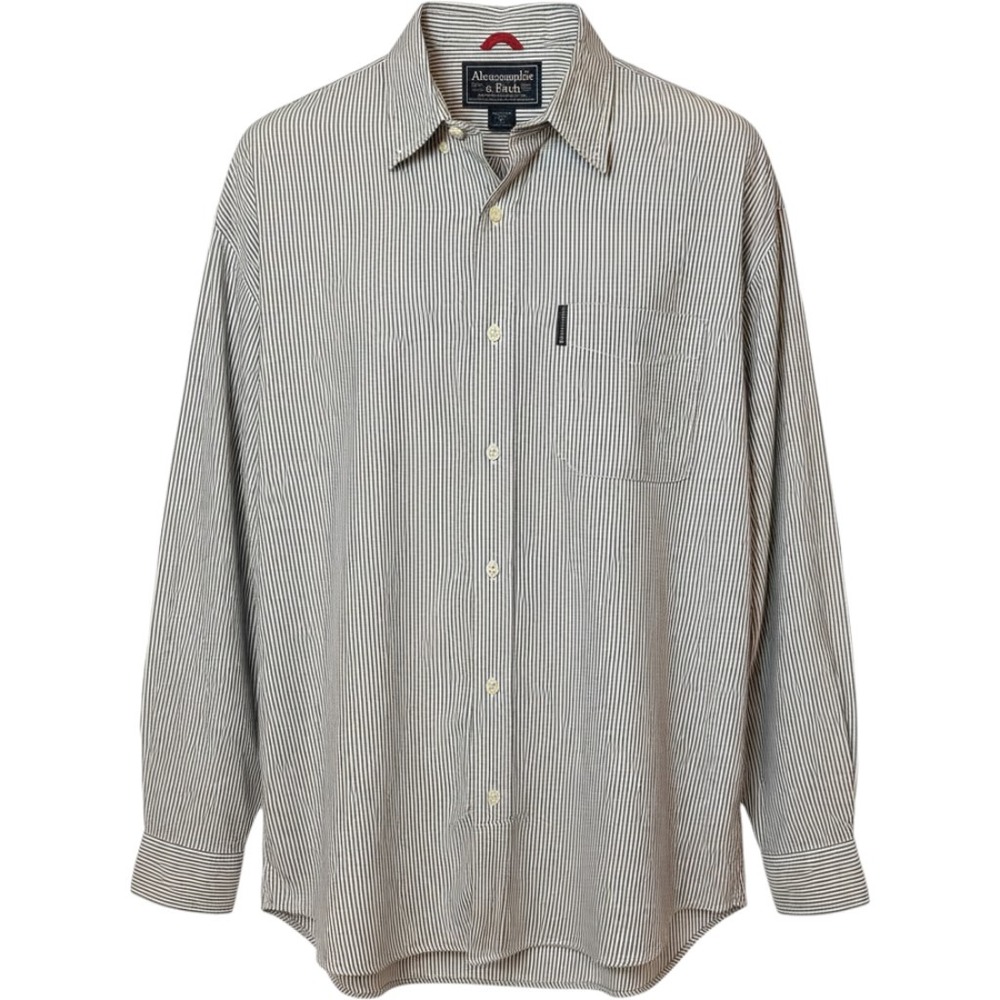 Vintage Abercrombie & Fitch Striped Long Sleeve Button Down Shirt Mens XL Blue